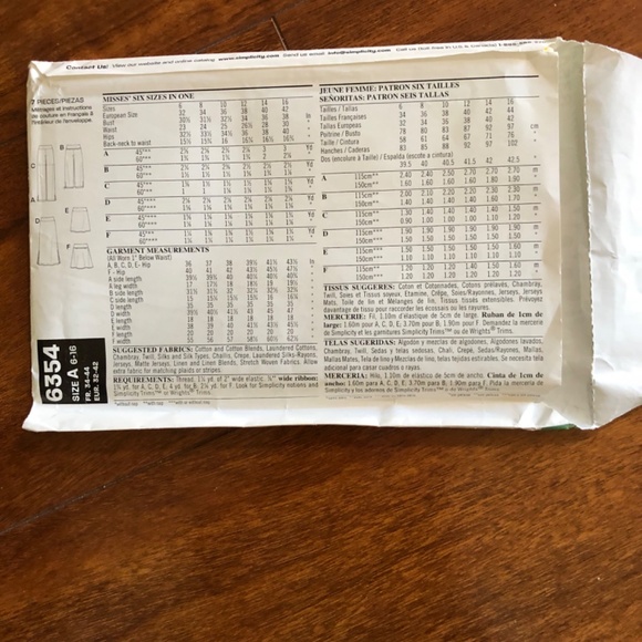 2 Sewing Patterns  casual pants and skirts. - Picture 3 of 7